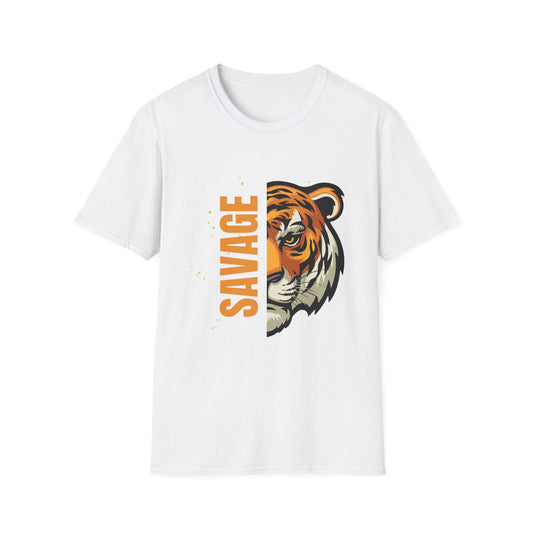 Savage Tiger Unisex Softstyle T-Shirt - Trendy Graphic Tee for Animal Lovers