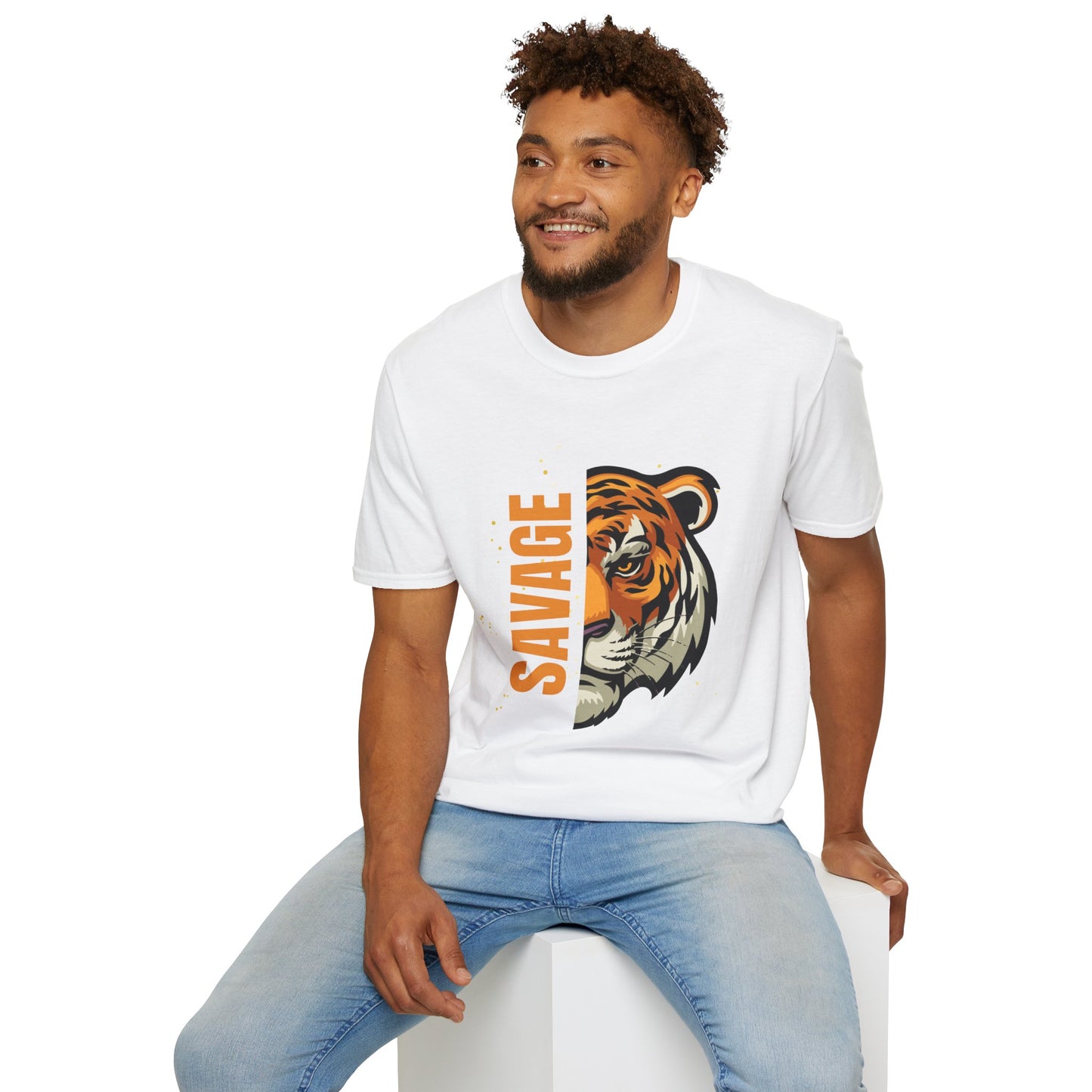 Savage Tiger Unisex Softstyle T-Shirt - Trendy Graphic Tee for Animal Lovers
