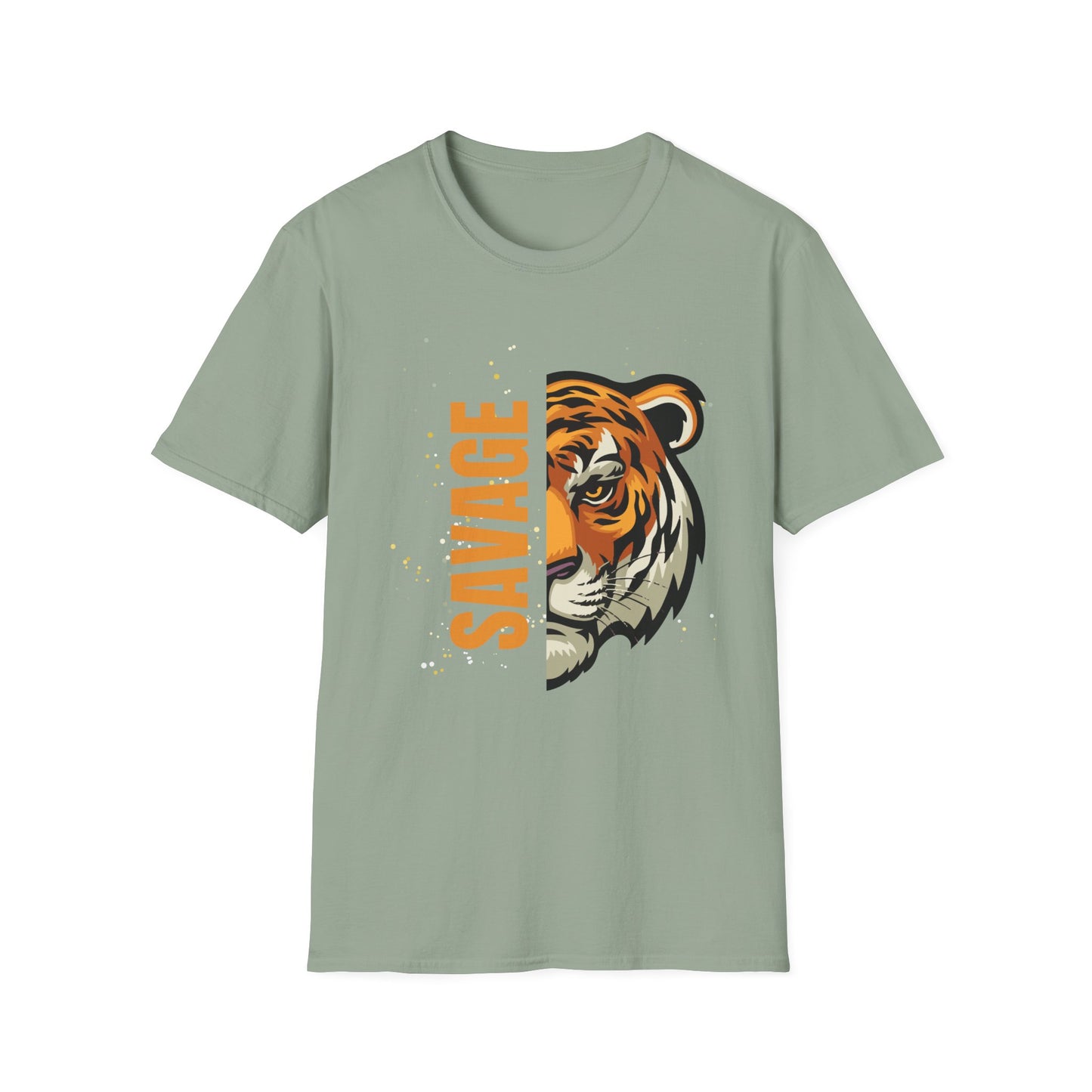 Savage Tiger Unisex Softstyle T-Shirt - Trendy Graphic Tee for Animal Lovers